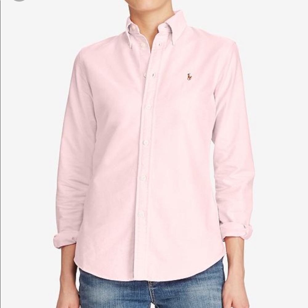 Orange striped Ralph Lauren button up